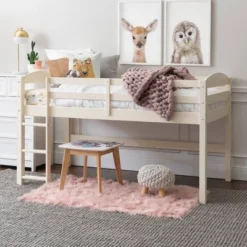 Twin Solid Pine Wood Low Loft Bed White - Saracina Home -Saracina Home Shop GUEST 9f88cefa 1107 47f5 9d58 07ca6ee6ceaf