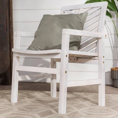 2pk Slatted Chevron Acacia Wood Patio Chairs - Saracina Home 7 2pk Slatted Chevron Acacia Wood Patio Chairs - Saracina Home - Image 5