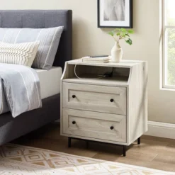 Transitional 2 Drawer Nightstand With USB Port - Saracina Home -Saracina Home Shop GUEST a0442379 71fe 4ddb 9713 9cd9baec327f