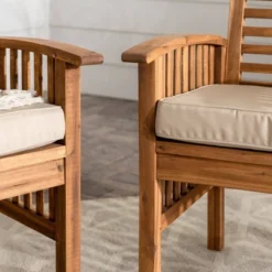 2pk Acacia Wood Patio Chairs With Cushions - Saracina Home 16 2pk Acacia Wood Patio Chairs With Cushions - Saracina Home -Saracina Home Shop GUEST a0853a3e 317f 4919 88b4 65f8e1499c73