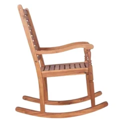 Bamberg Transitional Acacia Wood Outdoor Rocking Chair - Saracina Home -Saracina Home Shop GUEST a3d1d40e 25e3 46f0 89f7 27e03efb18b7
