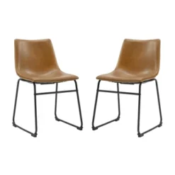 Set Of 2 Laslo Modern Upholstered Faux Leather Dining Chairs - Saracina Home 24 Set Of 2 Laslo Modern Upholstered Faux Leather Dining Chairs - Saracina Home -Saracina Home Shop GUEST a575f745 32e2 4880 af78 c97be1dbada8