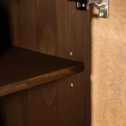 58" Modern Boho Solid Pine Wood Closed Storage Sideboard Brown - Saracina Home -Saracina Home Shop GUEST a63799b1 c1ca 4847 bcdd e5e77622eeeb