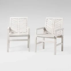 2pk Slatted Chevron Acacia Wood Patio Chairs - Saracina Home 24 2pk Slatted Chevron Acacia Wood Patio Chairs - Saracina Home -Saracina Home Shop GUEST aa2415f8 ee29 4d64 9a59 635679ab9a2b