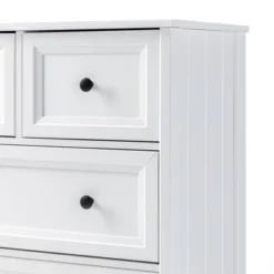 Farmhouse 5 Drawer Grooved Tall Storage Dresser White - Saracina Home -Saracina Home Shop GUEST ab313697 0a2b 4a96 892a 514c0abe50fa