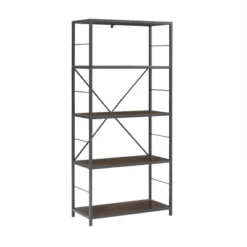 63" 4 Shelf Industrial Transitional Tall Bookshelf - Saracina Home -Saracina Home Shop GUEST ab82027f f17b 4ed3 b4bd 3cb00f9141d7