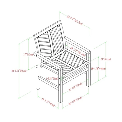 2pk Slatted Chevron Acacia Wood Patio Chairs - Saracina Home 15 2pk Slatted Chevron Acacia Wood Patio Chairs - Saracina Home - Image 13