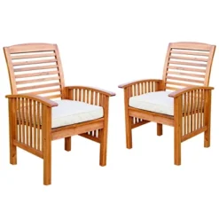 2pk Acacia Wood Patio Chairs With Cushions - Saracina Home 20 2pk Acacia Wood Patio Chairs With Cushions - Saracina Home -Saracina Home Shop GUEST acd7214a 76b0 403e 972d 5efea809fff0