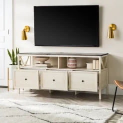 Farmhouse 3 Drawer Wood TV Stand For TVs Up To 65" - Saracina Home 32 Farmhouse 3 Drawer Wood TV Stand For TVs Up To 65" - Saracina Home -Saracina Home Shop GUEST acf328b1 4981 4fb4 9c99 669678336b76