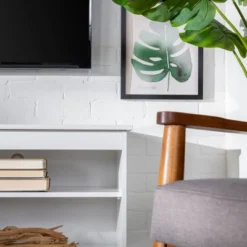 Modern Contemporary Simple Wood Storage Console TV Stand For TVs Up To 65" - Saracina Home -Saracina Home Shop GUEST ad64cfee 7a09 481a 8eef e63463ab5fc3