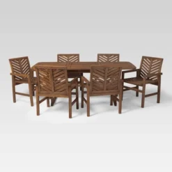 7pc Slatted Extendable Acacia Wood Patio Dining Set - Saracina Home -Saracina Home Shop GUEST af3b4108 df08 45b7 88eb 26f3deef3243