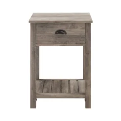 June Rustic Transitional Square Nightstand With Lower Shelf - Saracina Home -Saracina Home Shop GUEST af670150 d914 42c8 972c 1562ec02eb6e