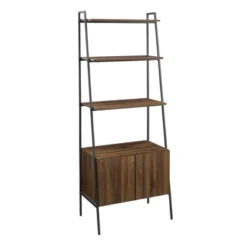 72" Open Shelf And Closed Storage Cabinet Ladder Bookcase - Saracina Home -Saracina Home Shop GUEST b4c9708c 2fe3 4654 9c06 b27773a6d3bc