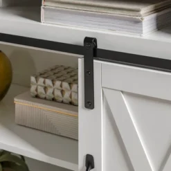 Transitional Sliding Barndoor Highboy TV Stand For TVs Up To 58" - Saracina Home -Saracina Home Shop GUEST b5a3e537 90f4 4e58 a208 0c36538d1d04