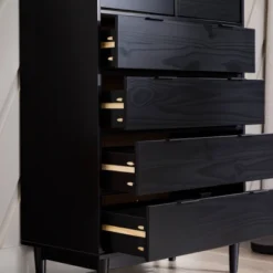 Mid-Century Modern Solid Wood 6 Drawer Vertical Dresser - Saracina Home -Saracina Home Shop GUEST b5fe320b c3da 49e6 985f 60a942767455