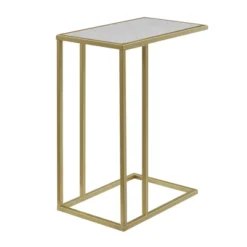 23" Modern Rectangle Two-Tone C Side Table With Metal Base - Saracina Home -Saracina Home Shop GUEST b65b9434 3351 4d65 bc48 b2c7d25596f8
