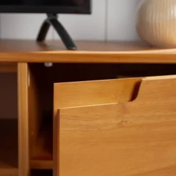 Solid Wood Mid-Century Modern TV Stand For TVs Up To 80" - Saracina Home -Saracina Home Shop GUEST b78e54f7 947a 4b3c 9e8b b3b9f13c7373