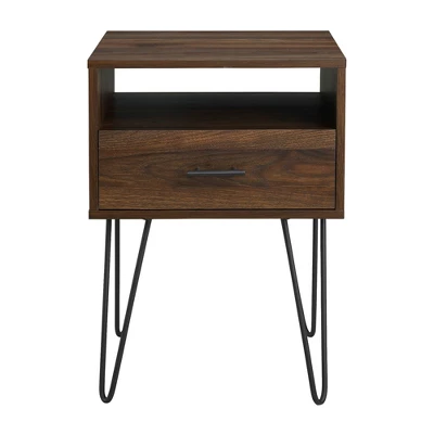 Amal Modern Single Drawer Hairpin Leg Nightstand - Saracina Home 4 Amal Modern Single Drawer Hairpin Leg Nightstand - Saracina Home - Image 2