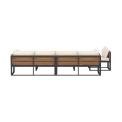 4pc Metal & Wood All Weather Patio Sectional Set - Natural - Saracina Home -Saracina Home Shop GUEST b94104d7 4632 4941 9fa9 03916e0b92c6