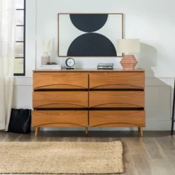 Mid-Century Modern Contoured 6 Drawer Dresser - Saracina Home -Saracina Home Shop GUEST bb625515 9b28 47ce aec8 80be9f788699