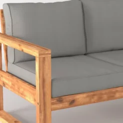 Galia Square Leg Acacia Wood Patio Loveseat With Cushions - Brown - Saracina Home 24 Galia Square Leg Acacia Wood Patio Loveseat With Cushions - Brown - Saracina Home -Saracina Home Shop GUEST bc520d62 d7d0 4afb b806 dfc115e4c369