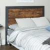 Queen Urban Industrial Wood And Metal Panel Headboard Brown - Saracina Home