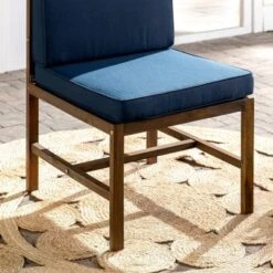 Modular Acacia Wood Armless Patio Chair With Cushion - Dark Brown/Navy - Saracina Home 23 Modular Acacia Wood Armless Patio Chair With Cushion - Dark Brown/Navy - Saracina Home -Saracina Home Shop GUEST bfd0a0ae 2818 4f4f ae86 f1a5c9140d53