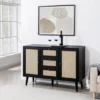 Modern Boho Wood And Rattan Storage Sideboard Black - Saracina Home -Saracina Home Shop GUEST c02d3c9b a035 4c35 b44f 3c436b8ade4a