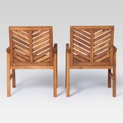 5pc Slatted Chevron Acacia Wood Patio Dining Set - Saracina Home -Saracina Home Shop GUEST c077f985 f50e 4ae9 a70d b89e87555da4