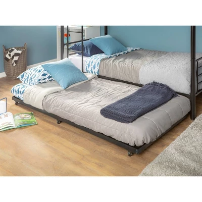 Twin Roll Out Trundle Bed Frame Black – Saracina Home 4 Twin Roll Out Trundle Bed Frame Black – Saracina Home - Image 2