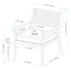 Saracina Home 4pc Mid-Century Modern Slatted Acacia Outdoor Patio Conversation Furniture Set -Saracina Home Shop GUEST c5373106 fe50 4bc9 a5c2 413de41b73ee 1
