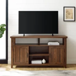Modern Farmhouse Highboy Double Grooved Door TV Stand For TVs Up To 65" - Saracina Home -Saracina Home Shop GUEST c58d0991 cf53 4676 922d 6994390786dd
