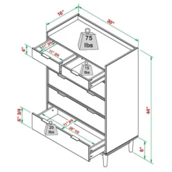 Mid-Century Modern Solid Wood 6 Drawer Vertical Dresser - Saracina Home -Saracina Home Shop GUEST c61ba0fa 135e 47de 9250 5e732e67fd91