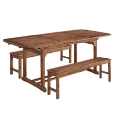 Ravenscroft 3pc Modern Boho Acacia Wood Slat Top Outdoor Dining Set - Saracina Home -Saracina Home Shop GUEST c6e42648 bb8b 4360 a33e 0e6b93726692