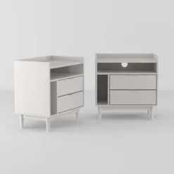 2pk Mid-Century Modern Solid Wood 2 Drawer Storage Nightstands - Saracina Home 27 2pk Mid-Century Modern Solid Wood 2 Drawer Storage Nightstands - Saracina Home -Saracina Home Shop GUEST c880a12d 845d 41f3 8c73 9ddb9ed4b555