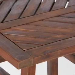 3pc Slatted Chevron Acacia Wood Patio Chat Set - Saracina Home -Saracina Home Shop GUEST ca96cc6e 0b6c 4089 85d3 0d3be751f766