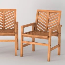 2pk Slatted Chevron Acacia Wood Patio Chairs - Saracina Home 35 2pk Slatted Chevron Acacia Wood Patio Chairs - Saracina Home -Saracina Home Shop GUEST ca9c3fbc 1512 40f2 add5 06b7a05bd59e