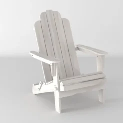 Genovia Transitional Acacia Wood Outdoor Adirondack Chair With Wine Holder - Saracina Home -Saracina Home Shop GUEST cb625f3b eedb 4864 9017 be3bb04450e4