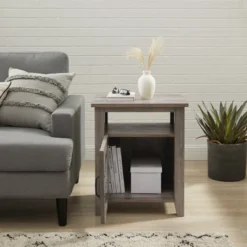 Transitional Classic Windowpane Storage Side Table - Saracina Home -Saracina Home Shop GUEST cbb37e54 c745 4571 a7b5 4aeb205775c7