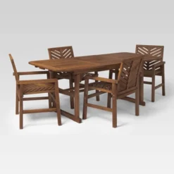 5pc Slatted Extendable Acacia Wood Patio Dining Set - Saracina Home -Saracina Home Shop GUEST cc50b929 1d11 42ba bbdf 3a0193ac6925