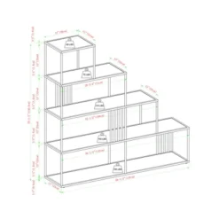 55.5" Modern 4 Shelf With Metal Bar Room Divider Bookcase Coastal Oak/Black - Saracina Home 17 55.5" Modern 4 Shelf With Metal Bar Room Divider Bookcase Coastal Oak/Black - Saracina Home -Saracina Home Shop GUEST cc7da339 0cfb 4594 9f54 82cb5df98f11