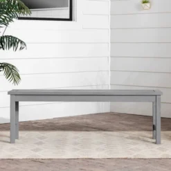 Ravenscroft Modern Boho Acacia Wood Slat Top Outdoor Dining Bench - Gray Wash - Saracina Home -Saracina Home Shop GUEST ce52635a 6f20 41d2 9ffc 8f6d710ef542