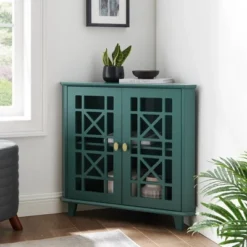 2 Door Corner Accent Cabinet With Fretwork Doors - Saracina Home -Saracina Home Shop GUEST cfceebbb fbd4 44ae b375 5b6a98a22a32