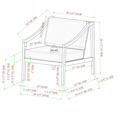 Saracina Home Mid-Century Modern Slatted Outdoor Acacia Arm Chair With Cushion 7 Saracina Home Mid-Century Modern Slatted Outdoor Acacia Arm Chair With Cushion - Image 5
