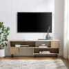 Modern Reeded Door Extendable TV Stand For TVs Up To 50" - Saracina Home