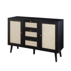 Modern Boho Wood And Rattan Storage Sideboard Black - Saracina Home -Saracina Home Shop GUEST d0eaf357 1fe7 4214 9913 411413a9d23c