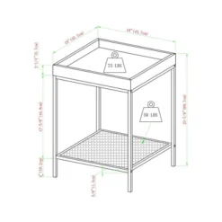 Rosalyn Urban Industrial Glam Square Tray Side Table With Metal Mesh Shelf Gray Wash - Saracina Home 11 Rosalyn Urban Industrial Glam Square Tray Side Table With Metal Mesh Shelf Gray Wash - Saracina Home -Saracina Home Shop GUEST d173d01f 5483 4990 9728 2f1962055612