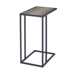 23" Modern Rectangle Two-Tone C Side Table With Metal Base - Saracina Home -Saracina Home Shop GUEST d20774fc 5fe4 4fa9 bf5f cf9fd585efd4
