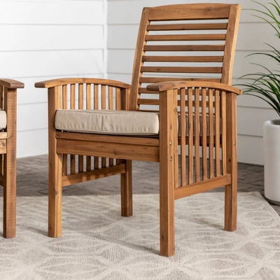2pk Acacia Wood Patio Chairs With Cushions - Saracina Home 8 2pk Acacia Wood Patio Chairs With Cushions - Saracina Home - Image 6