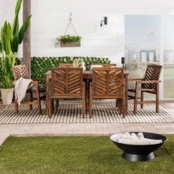 7pc Slatted Chevron Acacia Patio Dining Set - Saracina Home 17 7pc Slatted Chevron Acacia Patio Dining Set - Saracina Home -Saracina Home Shop GUEST d42c9ba6 8f73 42ba b741 56bbdb1a1810